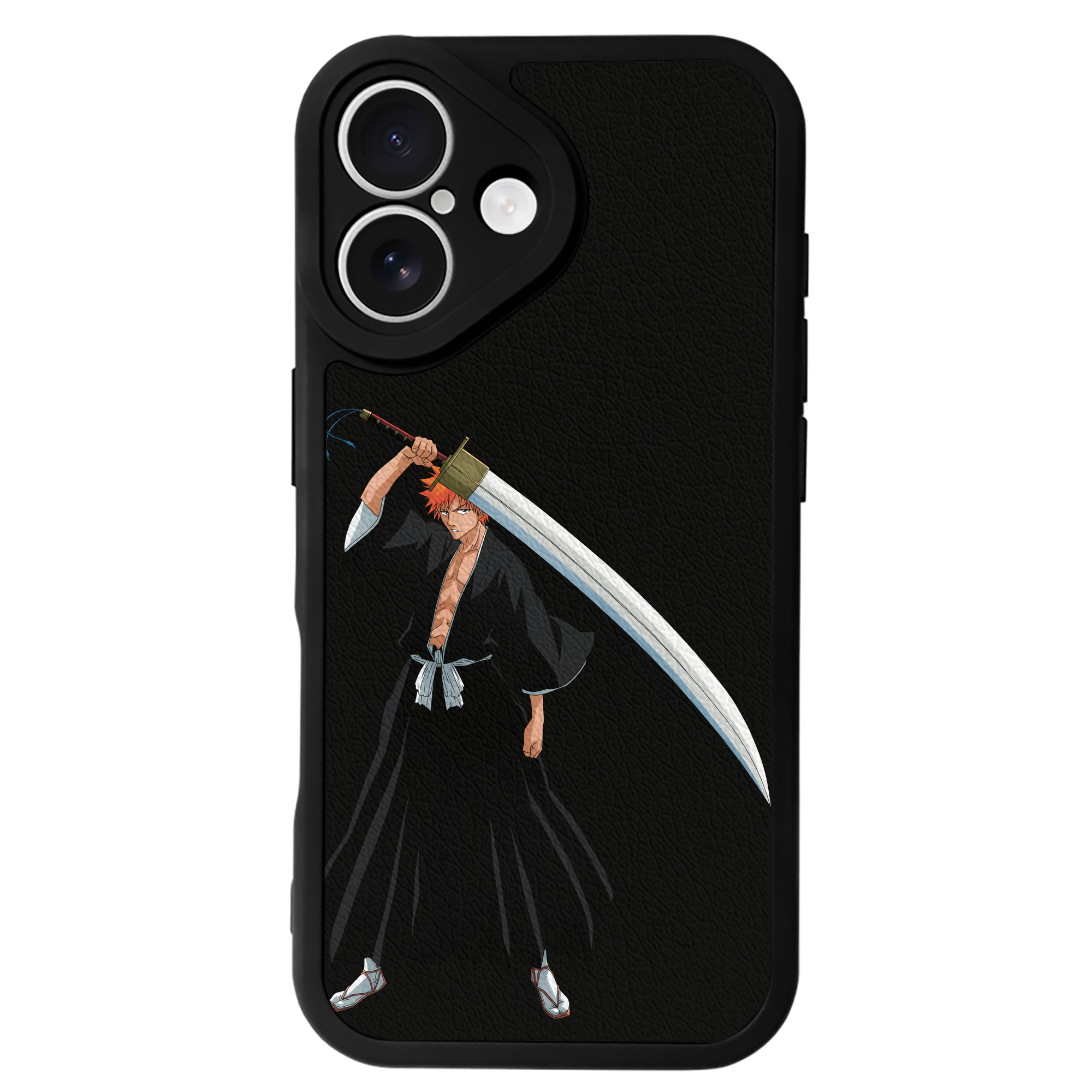 ブリーチ 黒崎一護（くろさき いちご）BLEACH Kurosaki Ichigo 【iPhone 16シリーズ対応】シリコンスマホケース（レザー調） 材質：シリコン